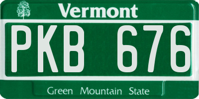 VT license plate PKB676