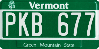 VT license plate PKB677