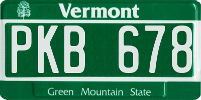 VT license plate PKB678