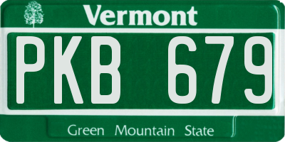 VT license plate PKB679