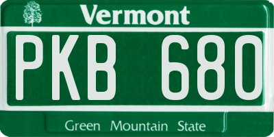 VT license plate PKB680
