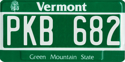 VT license plate PKB682