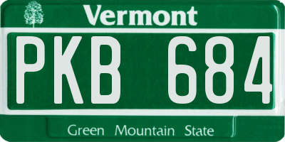 VT license plate PKB684