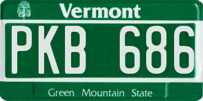 VT license plate PKB686