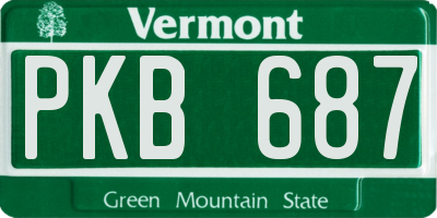 VT license plate PKB687