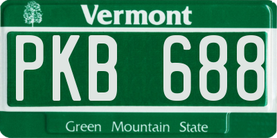 VT license plate PKB688