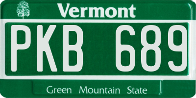 VT license plate PKB689