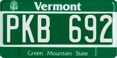 VT license plate PKB692