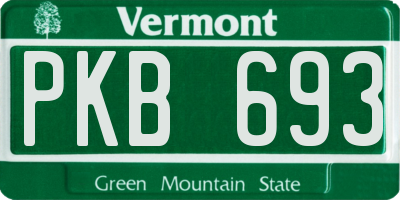 VT license plate PKB693