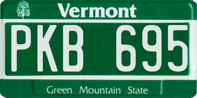 VT license plate PKB695