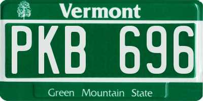 VT license plate PKB696