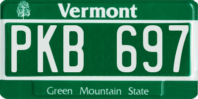 VT license plate PKB697