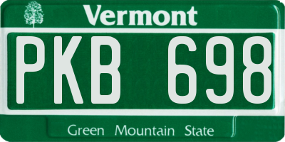 VT license plate PKB698