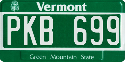 VT license plate PKB699