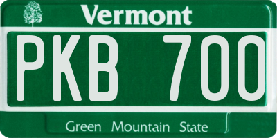 VT license plate PKB700