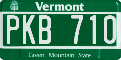 VT license plate PKB710