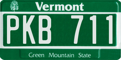 VT license plate PKB711
