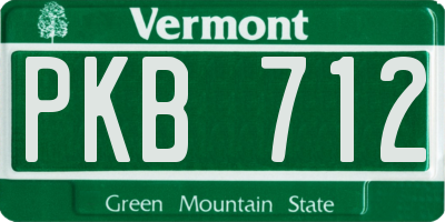 VT license plate PKB712