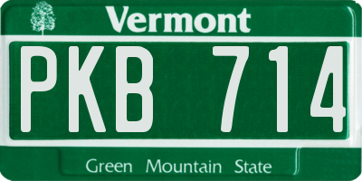 VT license plate PKB714