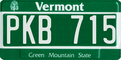 VT license plate PKB715