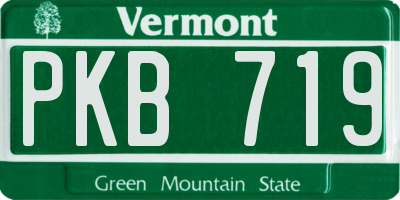 VT license plate PKB719