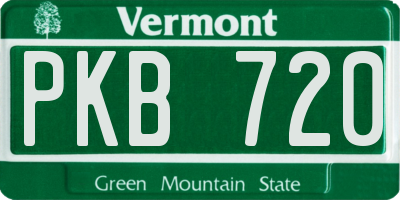 VT license plate PKB720