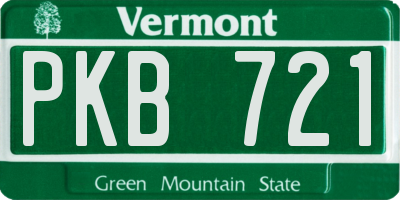 VT license plate PKB721