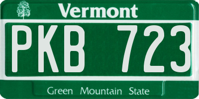 VT license plate PKB723