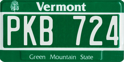 VT license plate PKB724