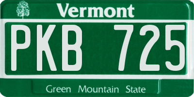 VT license plate PKB725