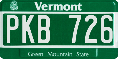 VT license plate PKB726
