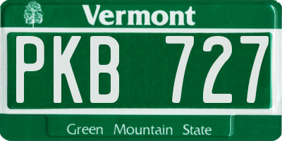 VT license plate PKB727