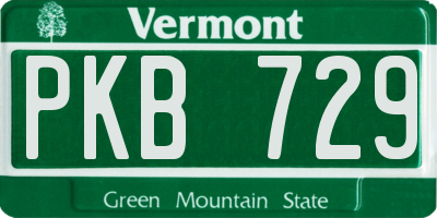 VT license plate PKB729