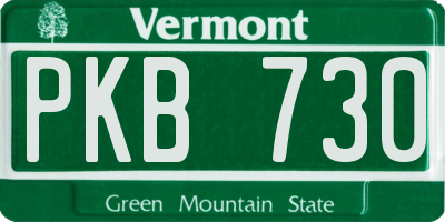 VT license plate PKB730