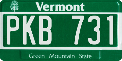 VT license plate PKB731