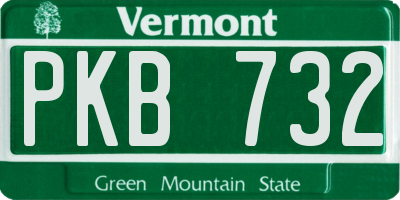 VT license plate PKB732