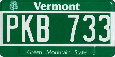 VT license plate PKB733