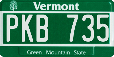 VT license plate PKB735