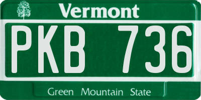 VT license plate PKB736