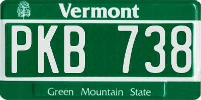 VT license plate PKB738