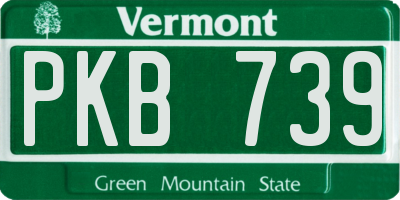 VT license plate PKB739