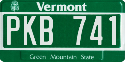 VT license plate PKB741