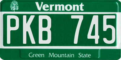 VT license plate PKB745