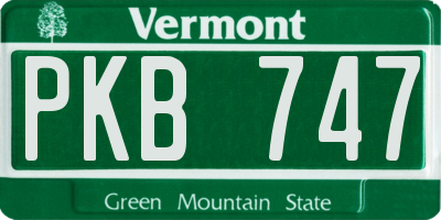 VT license plate PKB747