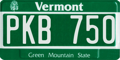 VT license plate PKB750