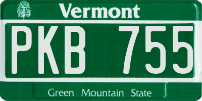VT license plate PKB755