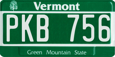 VT license plate PKB756