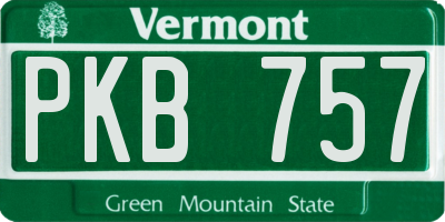 VT license plate PKB757