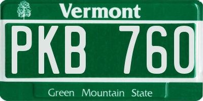 VT license plate PKB760