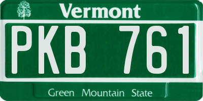 VT license plate PKB761